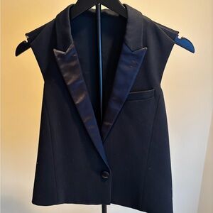The Kooples Dark Blue Sleeveless Blazer